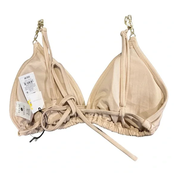 Shade & Shore Shimmer Gold Bikini Top with Gold Accents - Picture 2 of 3